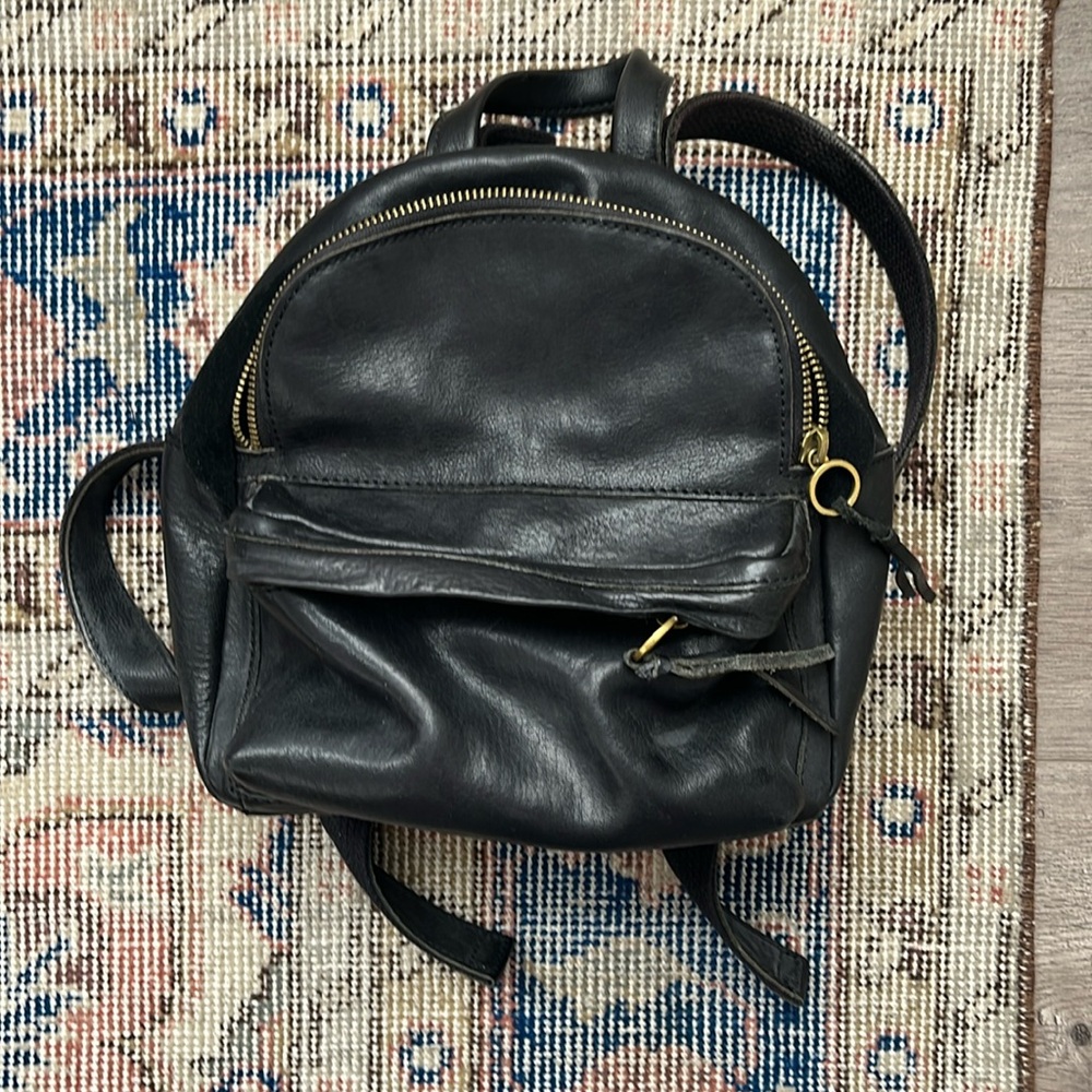 Very good used Lorimor Madewell Mini Leather Backpack